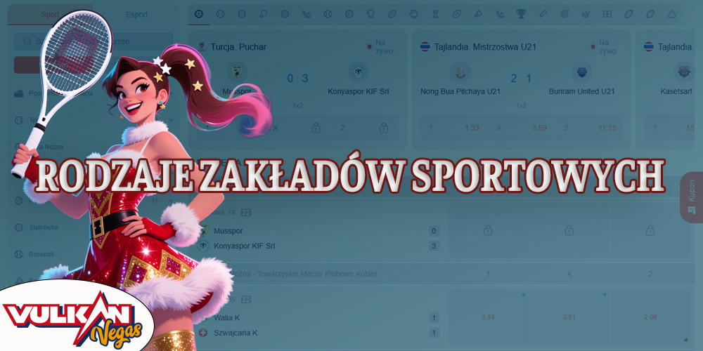 Kasyno Vulkan Vegas oferuje szeroki wybór dyscyplin sportowych i mistrzostw do obstawiania.