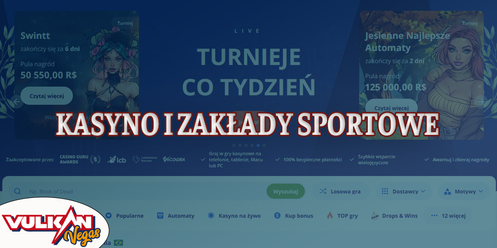 Vulkan Vegas to strona oferująca zakłady sportowe i kasyno w Polsce.
